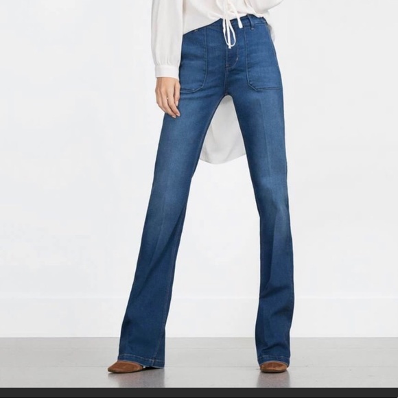 buckle bell bottom jeans